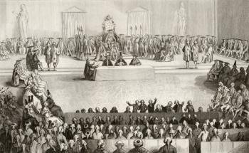 The National Assembly during the reign of Louis XVI (1754-93) from 'Histoire de France' by Colart, published c.1840 (engraving) | Obraz na stenu