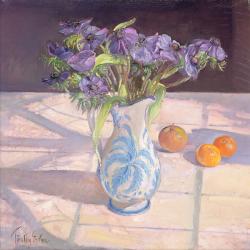 French Jug with Anemones (oil on canvas) | Obraz na stenu