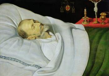 Antoine de Henin, Bishop of Ypres, on his death bed (panel) | Obraz na stenu