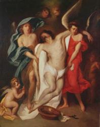 The Body of Christ carried by Angels (oil on canvas) | Obraz na stenu