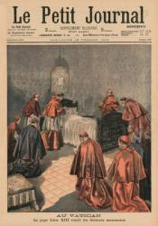 At the Vatican, Pope Leo XIII receiving the last rites, front cover illustration from 'Le Petit Journal', supplement illustre, 19th July 1903 (colour litho) | Obraz na stenu