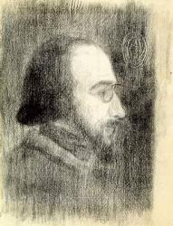 Erik Satie (1866-1925) c.1886 (crayon on paper) | Obraz na stenu