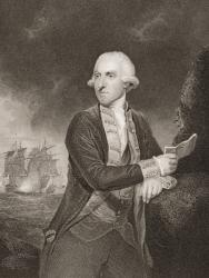Samuel Hood, 1st Viscount Hood, illustration from 'England's Battles by Sea and Land' by Lieut. Col. Williams (engraving) | Obraz na stenu