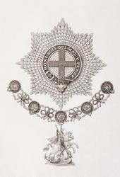 Star, Collar and Badge of the Order of the Garter. From The Cyclopaedia or Universal Dictionary of Arts, Sciences and Literature by Abraham Rees, published London 1820. | Obraz na stenu