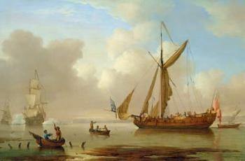Royal Yacht becalmed at Anchor (oil on canvas) | Obraz na stenu