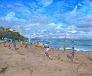 Beach cricket ,Abersoch,2013,(oil on canvas) | Obraz na stenu