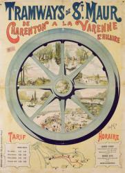 Poster advertising the Tramways de St. Maur from Charenton to La Varenne-Saint-Hilaire, 1894 (colour litho) | Obraz na stenu