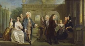 A Family Conversation Piece, c.1730 (oil on canvas) | Obraz na stenu