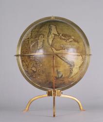 Terrestrial Globe, one of a pair known as the 'Brixen' globes, c.1522 (pen & ink, w/c & gouache on wood) | Obraz na stenu