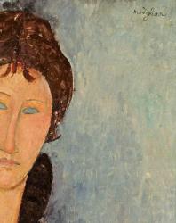 Woman with Blue Eyes, c.1918 (oil on canvas) (detail of 96792) | Obraz na stenu