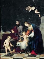 The Holy Family (oil on marble) | Obraz na stenu