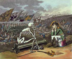 Napoleon and skeleton, 18th (coloured lithograph) | Obraz na stenu