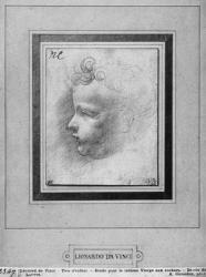 Head of a child (pencil on paper) (b/w photo) | Obraz na stenu