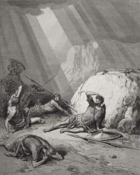 The Conversion of St. Paul, Acts 9:1-6, illustration from Dore's 'The Holy Bible', engraved by Ligny, 1866 (engraving) | Obraz na stenu
