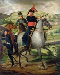 General Louis Marie Turreau de Garambouville (1756-1816) at the Gravieres Affair, 1800 (oil on canvas) (see also 160490) | Obraz na stenu