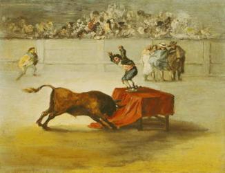 Martincho's Other Folly in the Bull Ring at Saragossa, after a painting by Francisco Goya (1746-1828) (oil on canvas) | Obraz na stenu