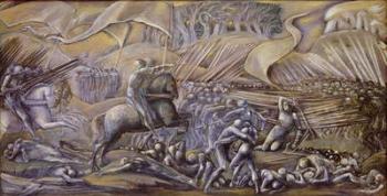 The Battle of Flodden Field, 1882 (gouache and w/c on paper) | Obraz na stenu