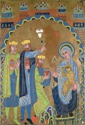 The Adoration of the Magi, c.1189 (champleve enamel on copper) | Obraz na stenu