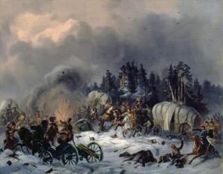 Scene from the Russian-French War in 1812 (oil on canvas) | Obraz na stenu