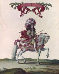 Philippe I (1640-1701) Duke of Orleans as the King of Persia, part of the Carousel Given by Louis XIV (1638-1715) in Front of the Tuileries, 5th June 1662 (coloured engraving) | Obraz na stenu