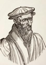 William Farel, from 'Military and Religious Life in the Middle Ages' by Paul Lacroix, published London c.1880 (litho) | Obraz na stenu