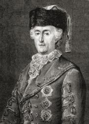 Catherine II, engraved by Stephane Pannemaker (1847-1930) from 'Histoire de la Revolution Francaise' by Louis Blanc (1811-82) (engraving) | Obraz na stenu