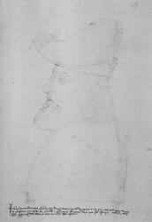 Sir John Mandeville (pencil on paper) (b/w photo) | Obraz na stenu