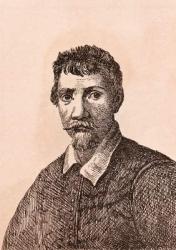 Annibale Carracci, illustration from '75 Portraits Of Celebrated Painters From Authentic Originals', published in 1817, London (engraving) | Obraz na stenu