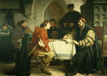 Luther at the 'Schwarzen Baeren' in Jena, 1873 (oil on canvas) | Obraz na stenu
