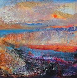 Marsh Sunset 2013, acrylic/paper collage | Obraz na stenu