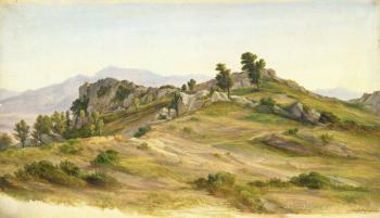 The Serpentara at Olevano, 1824 (oil on paper mounted on card) | Obraz na stenu