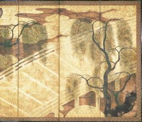 The Bridge on Liji River (pen & ink, colour & gold paper on panel) (see 216571) | Obraz na stenu