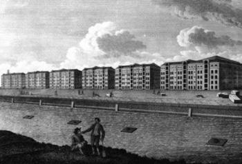 A View of the Warehouses and West-India Dock, 1803 (engraving) | Obraz na stenu