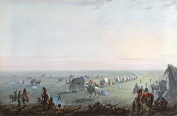 Breaking Up Camp at Sunrise, 1837 (w/c on paper) | Obraz na stenu
