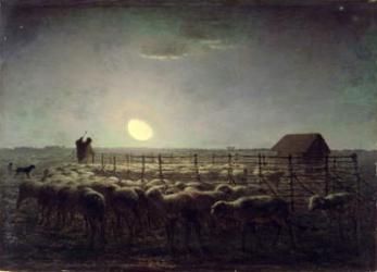 The Sheepfold, Moonlight, 1856-60 (oil on panel) | Obraz na stenu