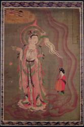 A Bodhisattva leading a lady to the Pure Land, c.851-900 (ink & colours on silk) | Obraz na stenu