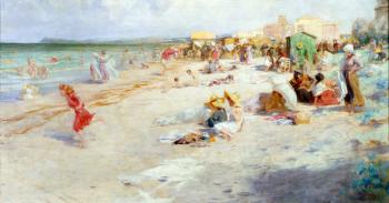 A Busy Beach in Summer | Obraz na stenu