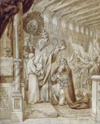 Coronation of Charlemagne (742-814) (pen & ink on canvas) | Obraz na stenu