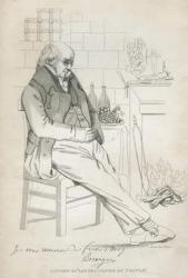Pierre-Jean de Beranger (1780-1857) (etching) (b/w photo) | Obraz na stenu