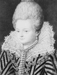 Diane d'Andouins (1554-1620) Countess of Gramont, called 'La Belle Corisande' (engraving) (b/w photo) | Obraz na stenu