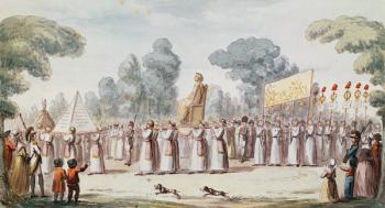View of a Revolutionary Procession (colour engraving) | Obraz na stenu