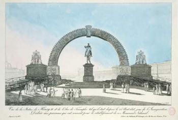 Restoration of the Statue of Henry IV on Pont Neuf, Paris, 25 August 1818 (engraving) | Obraz na stenu