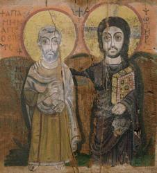 Icon depicting Abbott Mena with Christ, from Baouit, 6th-7th century (tempera on panel) | Obraz na stenu
