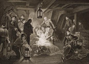 The Death of Lord Nelson, illustration from 'England's Battles by Sea and Land' by Lieut. Col. Williams (engraving) | Obraz na stenu