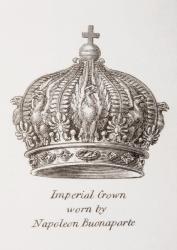 Imperial crown worn by Napoleon Bonaparte. From The Cyclopaedia or Universal Dictionary of Arts, Sciences and Literature by Abraham Rees, published London 1820. | Obraz na stenu