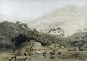 A Kaffir Village, c.1801 (w/c & graphite on paper) | Obraz na stenu