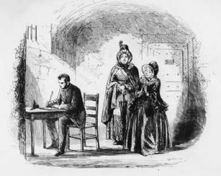 Mrs. Bagnet returns from her expedition, illustration from 'Bleak House' by Charles Dickens (1812-70) published 1853 (litho) | Obraz na stenu