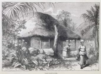 Negro Habitations, from 'Santo Domingo Past and Present' by Samuel Hazard, pub. in 1873 (engraving) | Obraz na stenu