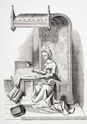 Christine de Pisan, 1873 (litho) | Obraz na stenu
