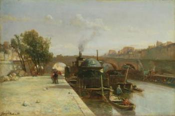 The Seine at Pont Marie, Paris, 1851 (oil on canvas) | Obraz na stenu